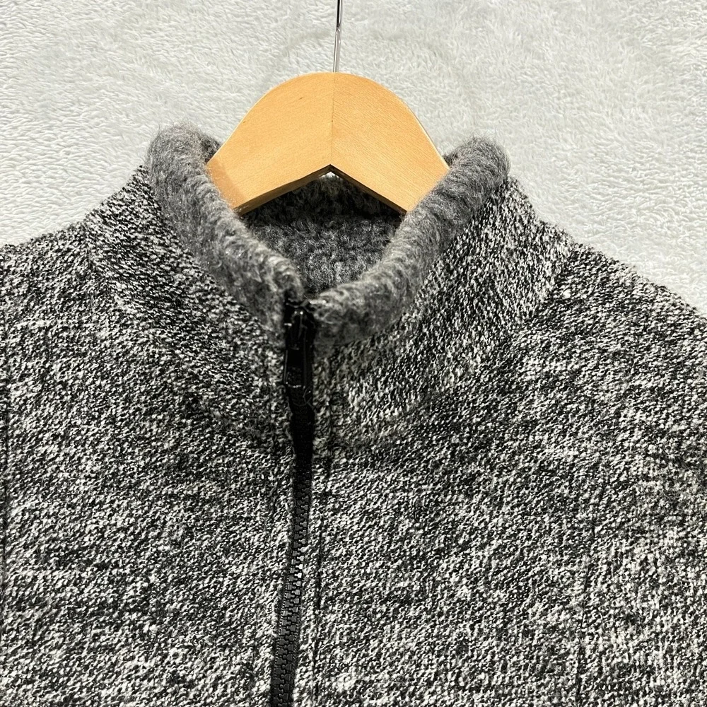 Vintage PrAna Jacket Women Medium Fleece Gray Outdoors USA Cottage Barn Full Zip